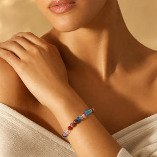 Chakra Stones Round Bracelet - 8mm (Enhanced) from Stonebridge Imports