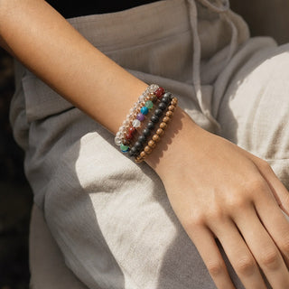 Chakra Stones Round Bracelet - 8mm (Enhanced) from Stonebridge Imports