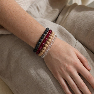 Agate Cherry Red Round Bracelet - 8mm (Enhanced) from The Rock Space