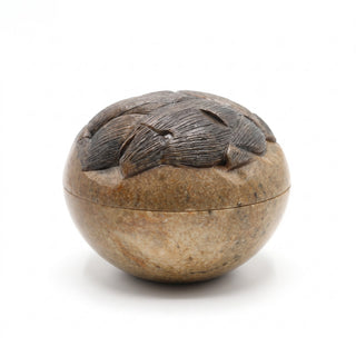 Soapstone Trinket Box - Carved - U#1 - 4" from The Rock Space
