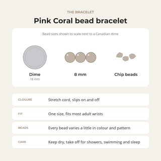 Pink Coral Bead Bracelet (Enhanced) from The Rock Space