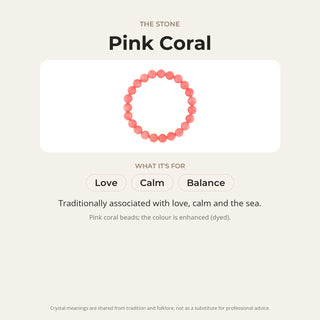 Pink Coral Bead Bracelet (Enhanced) from The Rock Space