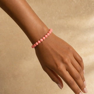 Pink Coral Bead Bracelet (Enhanced) from The Rock Space