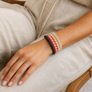 Pink Coral Bead Bracelet (Enhanced) from The Rock Space