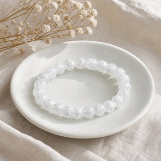 Crackle Quartz bead bracelet, lifestyle photo