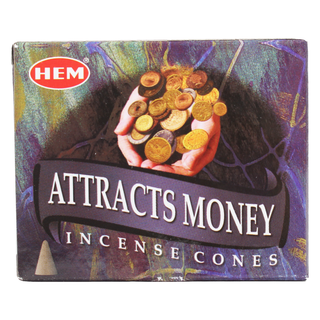 Attracts Money Hem Incense Cones - 10 Pack from The Rock Space
