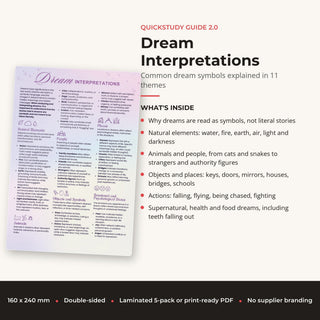 QuickStudy Guide 2.0 - Dream Interpretations (PDF File) from The Rock Space