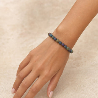 Agate Druzy Electroplated Rainbow Round Bracelet - 8mm (Enhanced) from Stonebridge Imports