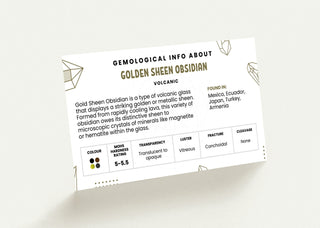 Stone Meaning Card - Golden Sheen Obsidian - 10 Pack Default Title from The Rock Space