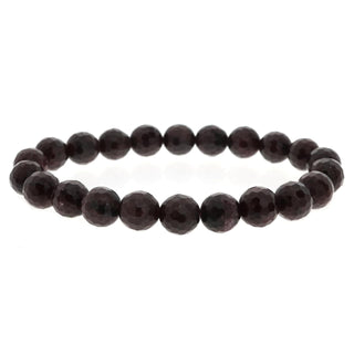 Garnet B Faceted Round Bracelet - 8mm from The Rock Space
