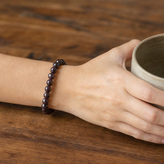 Garnet B Faceted Round Bracelet - 8mm from The Rock Space