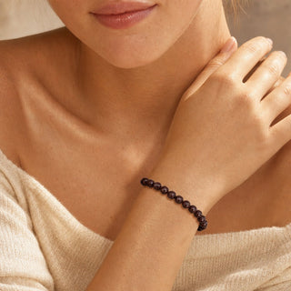 Garnet B Faceted Round Bracelet - 8mm from The Rock Space