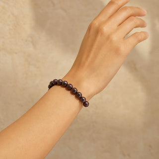 Garnet B Faceted Round Bracelet - 8mm from The Rock Space