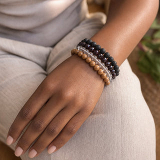 Garnet B Faceted Round Bracelet - 8mm from The Rock Space