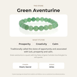 Green Aventurine stone card: what it is traditionally associated with, chakra and zodiac