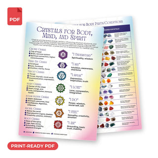 QuickStudy Guide 2.0 - Healing Properties of Common Crystals (PDF File) from Stonebridge Imports