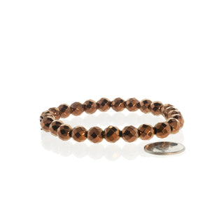 Hematite Faceted Copper Round Bracelet - 8mm from Stonebridge Imports