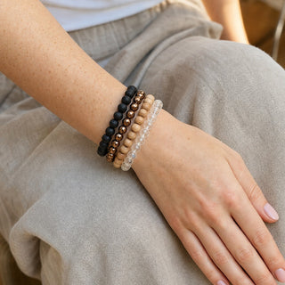 Hematite Faceted Copper Round Bracelet - 8mm from Stonebridge Imports