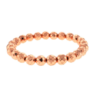 Hematite Electroplated Bead Bracelet (Enhanced) 8mm Copper Faceted from The Rock Space