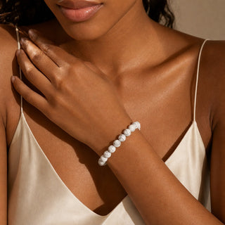 Howlite White Bead Bracelet from Stonebridge Imports