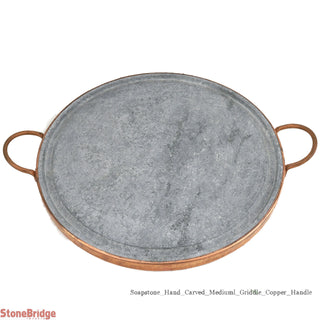 Soapstone Grilling Plate - Copper handles - Medium    from The Rock Space