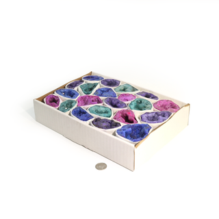 Dyed Quartz Geode Box - 18 to 25pc Set from The Rock Space