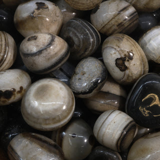 Black Onyx Tumbled Stones - India    from The Rock Space