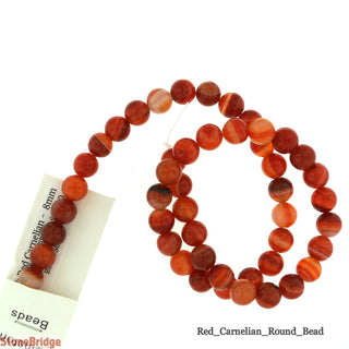 Dark Red Carnelian - Round Strand 15" - 8mm    from The Rock Space