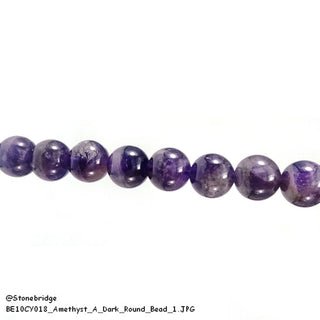 Amethyst A Dark Round Strand 15" 8mm from The Rock Space