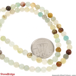 Amazonite Mixed Colours - Round Strand 15" - 4mm    from Stonebridge Imports