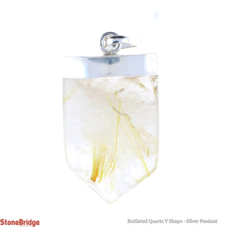 Rutilated Quartz V Shape - Silver Pendant from The Rock Space