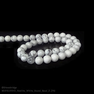 Howlite White - Round Strand 15" - 4mm    from The Rock Space