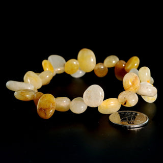 Jade Yellow Tumbled Offset Bracelet    from The Rock Space