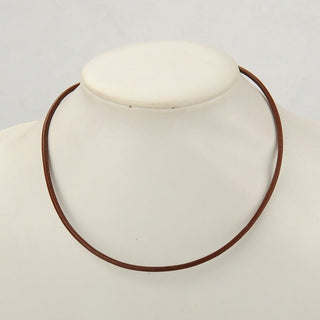 Leather Necklace with Brass Lobster Claw Clasp - Brown - 18"    from The Rock Space