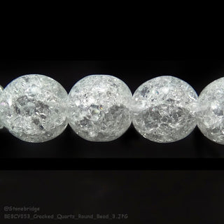 Crackle Quartz Round Strand 15" - 6mm    from The Rock Space