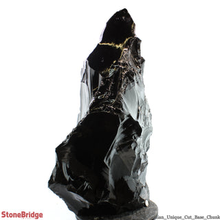 Obsidian Black Boulder Cut-Base U#71 - 30 1/2"    from The Rock Space