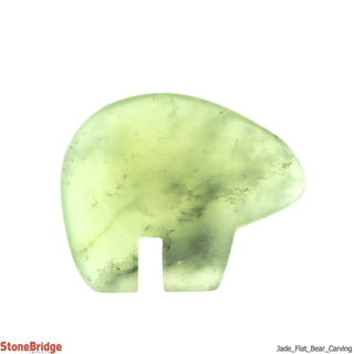 Jade Flat Bear Carving - 1 1/2" to 1 3/4"    from The Rock Space