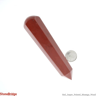 Red Jasper Pointed Massage Wand - Extra Large #1 - 2 1/2" to 3 3/4"    from Stonebridge Imports
