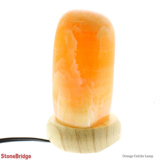 Orange Calcite Polished Lamp - Mini - WHITE CORD    from The Rock Space