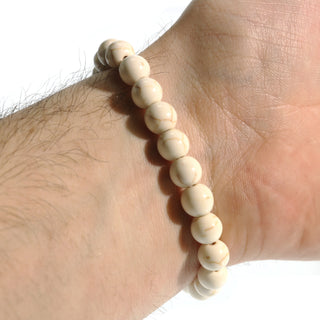 Howlite White Bead Bracelet