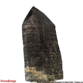 Black Tourmaline & Hematite Cut Base, Polished Point U#11    from The Rock Space