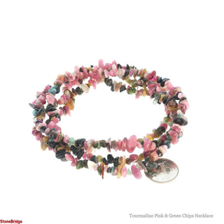 Pink Tourmaline & Green Chip Strands - 3mm to 5mm from The Rock Space
