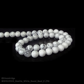 Howlite White - Round Strand 15" - 10mm    from The Rock Space