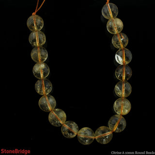 Citrine A Round Strand 7" - 10mm    from The Rock Space