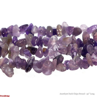 Amethyst Dark Chip Strands - 3mm to 5mm from The Rock Space