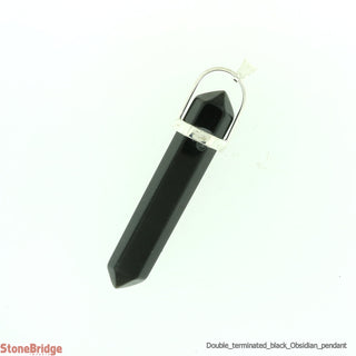 Black Obsidian Double Terminated Pendant - 1 1/2" to 2"    from The Rock Space