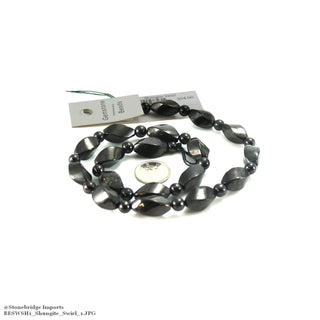 Shungite Swirl Strand With Round - 15"    from The Rock Space