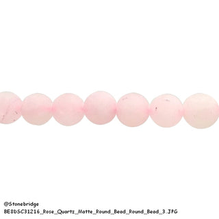 Rose Quartz Matte - Round Strand 15" - 10mm    from The Rock Space