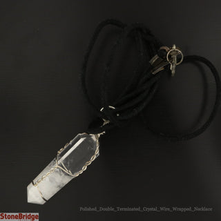 Clear Quartz Necklace - Wrapped Double Terminated Point    from The Rock Space