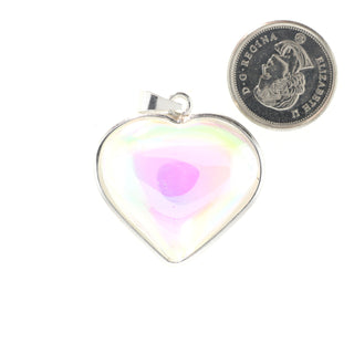 Opal Aura Heart with Silver All Around - Silver Pendant    from The Rock Space